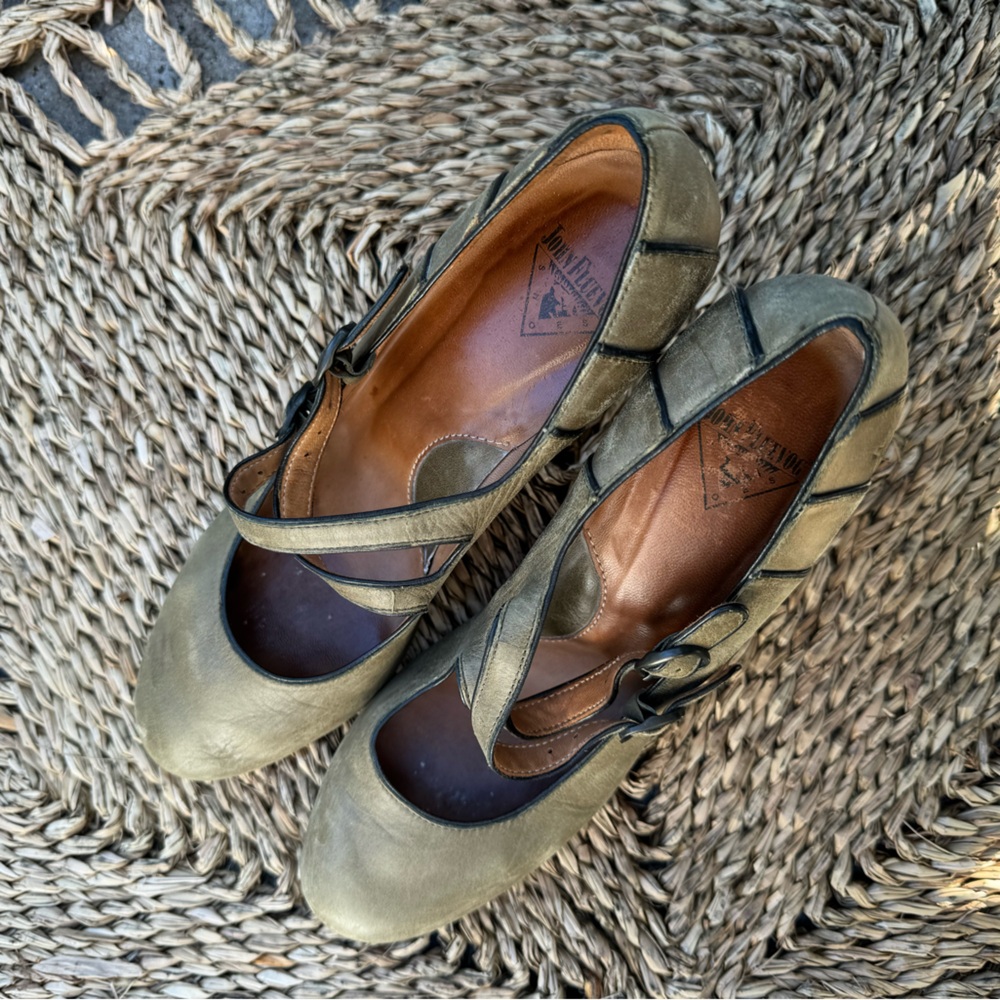 John Fluevog Olive Green Heels